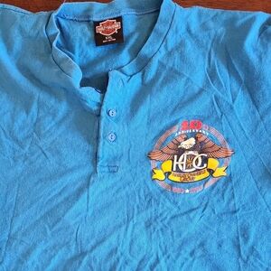 Blue Harley Davidson T-Shirt with Logo